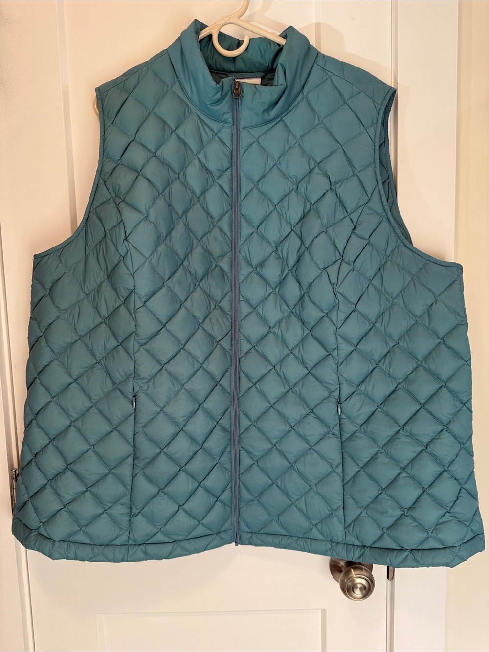 J. Jill Women's Down Quilted Teal Sleeveless Puffer Vest size 3X